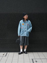 superNova.通販 Embroidered coverall jacket  9.5oz denim インディゴ デニムジャケット 着用イメージ