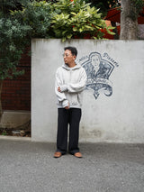 superNova.Oversized Jacquard Sweat Zip Hoodie オーバーサイズジャガードスウェットジップフーディー 通販 グレー 着用イメージ