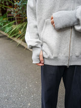 superNova.Oversized Jacquard Sweat Zip Hoodie オーバーサイズジャガードスウェットジップフーディー 通販 グレー 着用イメージ