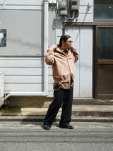superNova.Oversized Jacquard Sweat Zip Hoodie オーバーサイズジャガードスウェットジップフーディー 通販 モカ 着用イメージ