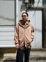 superNova.Oversized Jacquard Sweat Zip Hoodie オーバーサイズジャガードスウェットジップフーディー 通販 モカ 着用イメージ