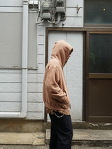 superNova.Oversized Jacquard Sweat Zip Hoodie オーバーサイズジャガードスウェットジップフーディー 通販 モカ 着用イメージ